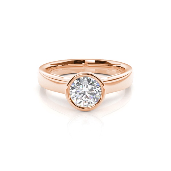 Full Bezel Setting Large Engagement Ring