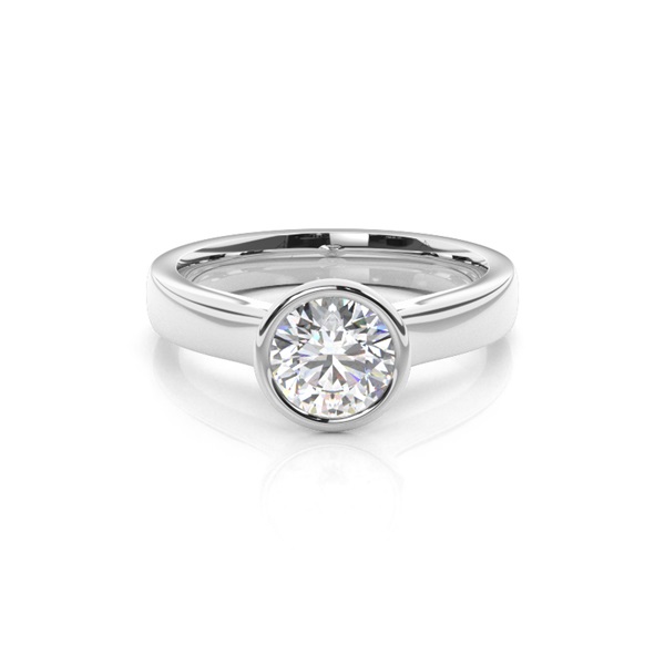 Full Bezel Setting Large Engagement Ring