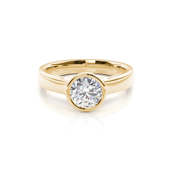 Full Bezel Setting Large Engagement Ring