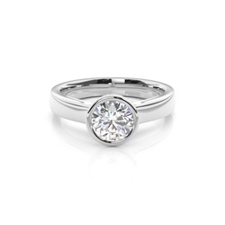 Full Bezel Setting Large Engagement Ring
