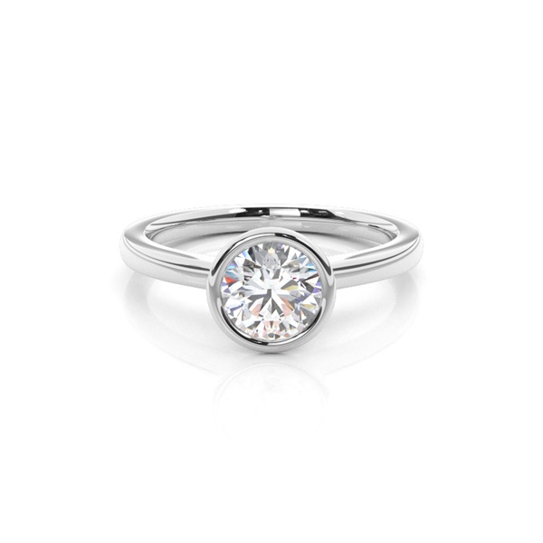 Full Bezel Setting Thin Engagement Ring