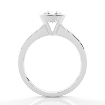 Full Bezel Setting Thin Engagement Ring