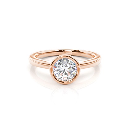 Rose Gold Simple Diamond Engagement Rings