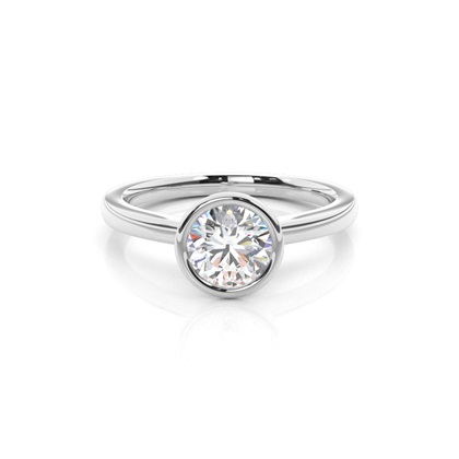 Full Bezel Setting Thin Engagement Ring
