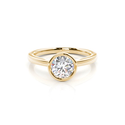 Yellow Gold Simple Diamond Engagement Rings