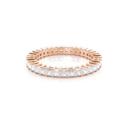Princess Rose Gold Diamond Anniversary Rings