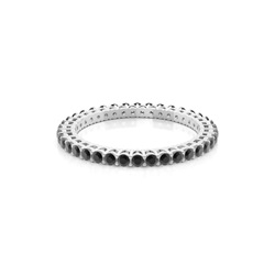 4 Prong Setting Full Eternity Black Diamond Ring