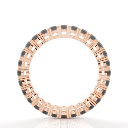 4 Prong Setting Full Eternity Black Diamond Ring