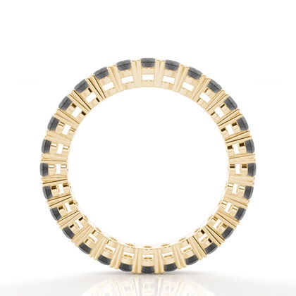 4 Prong Setting Full Eternity Black Diamond Ring