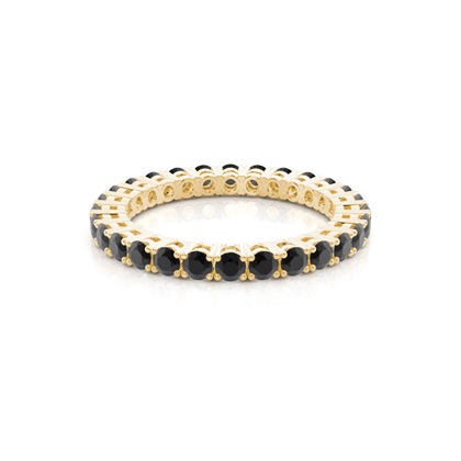 4 Prong Setting Full Eternity Black Diamond Ring