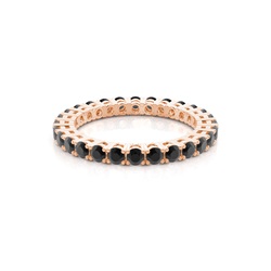 4 Prong Setting Full Eternity Black Diamond Ring
