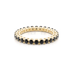 4 Prong Setting Full Eternity Black Diamond Ring