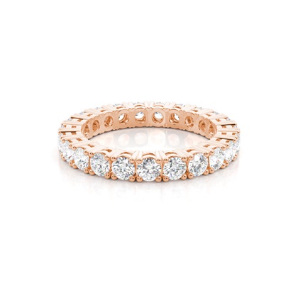 Round Rose Gold Diamond Anniversary Rings