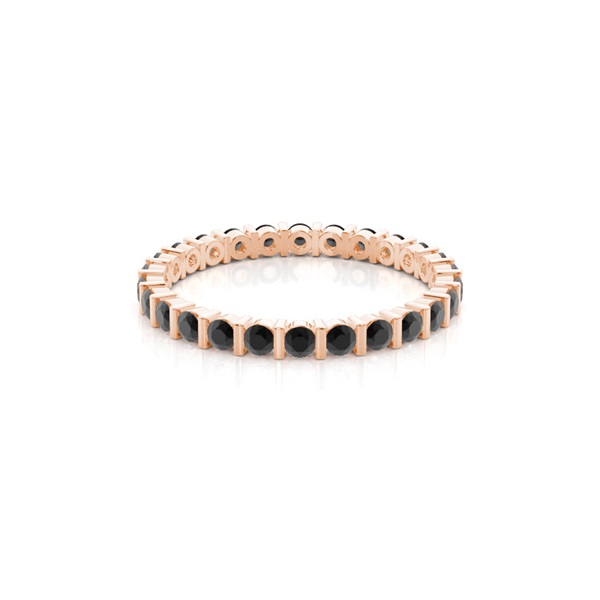 Bar Setting Full Eternity Black Diamond Ring