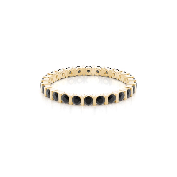 Bar Setting Full Eternity Black Diamond Ring
