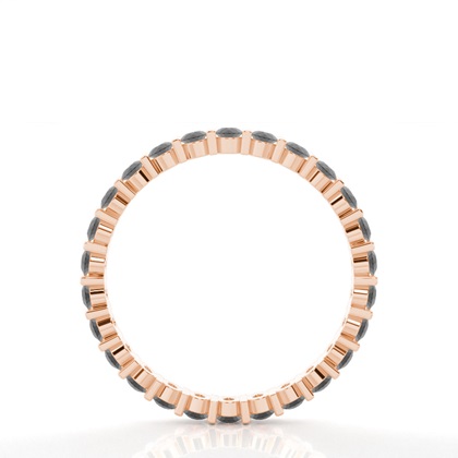 Eternity Schwarze Diamant Ring in einer Balkenfassung