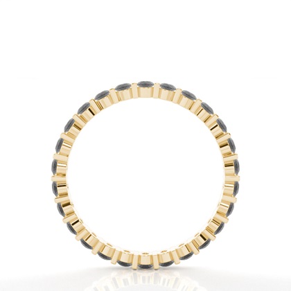 Eternity Schwarze Diamant Ring in einer Balkenfassung