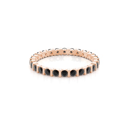 Bar Setting Full Eternity Black Diamond Ring