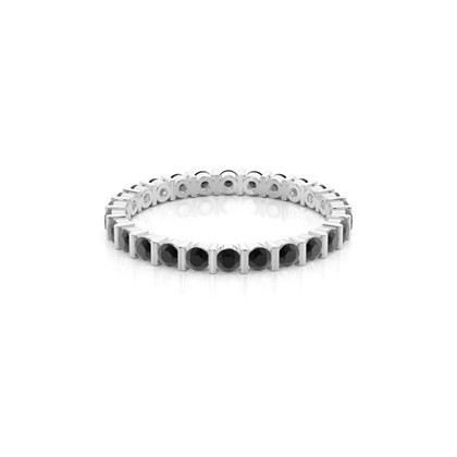 Bar Setting Full Eternity Black Diamond Ring
