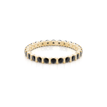 Bar Setting Full Eternity Black Diamond Ring