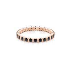 Bar Setting Full Eternity Black Diamond Ring