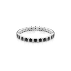 Bar Setting Full Eternity Black Diamond Ring