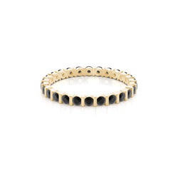 Eternity Schwarze Diamant Ring in einer Balkenfassung