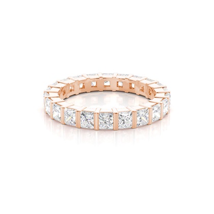 Princess Rose Gold Diamond Anniversary Rings