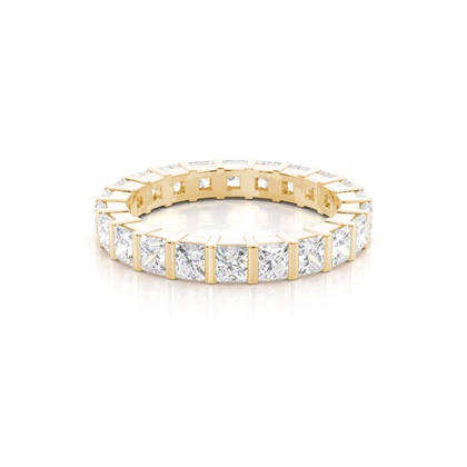 Princess Yellow Gold Eternity Diamond Rings