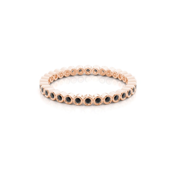 Full Bezel Setting Full Eternity Black Diamond Ring