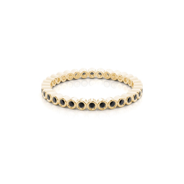 Full Bezel Setting Full Eternity Black Diamond Ring