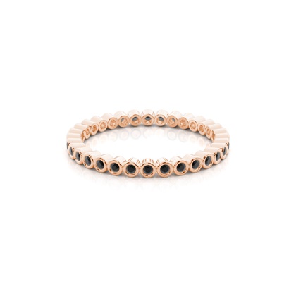 Full Bezel Setting Full Eternity Black Diamond Ring