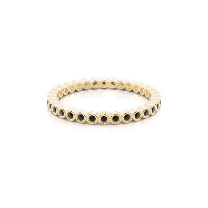 Full Bezel Setting Full Eternity Black Diamond Ring