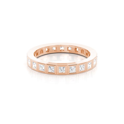 Princess Rose Gold Diamond Anniversary Rings