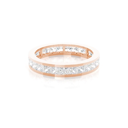 Princess Rose Gold Diamond Anniversary Rings