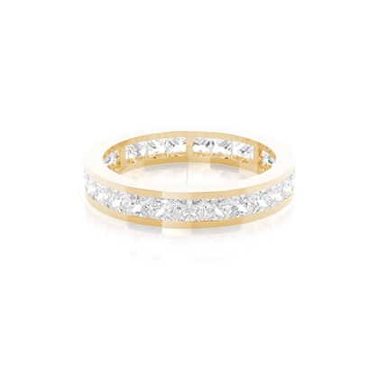 Princess Yellow Gold Eternity Diamond Rings