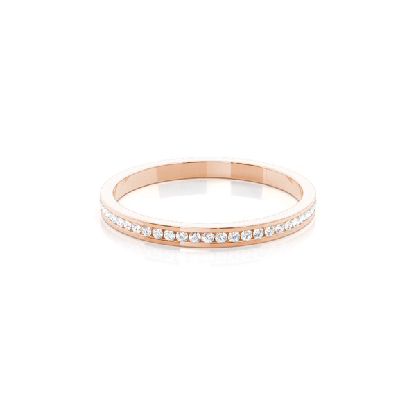 Channel Setting Round Diamond Three Quarter Eternity Ring