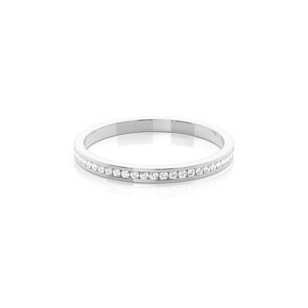 Channel Setting Round Diamond Three Quarter Eternity Ring