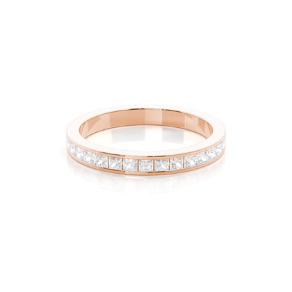Princess Rose Gold Eternity Diamond Rings