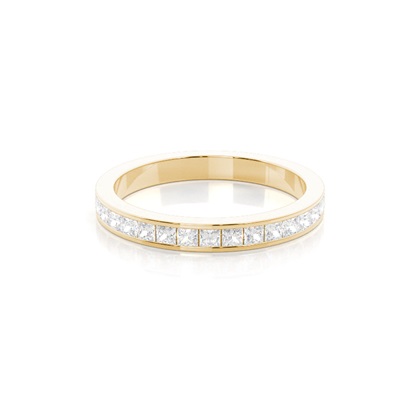 Princess Yellow Gold Eternity Diamond Rings