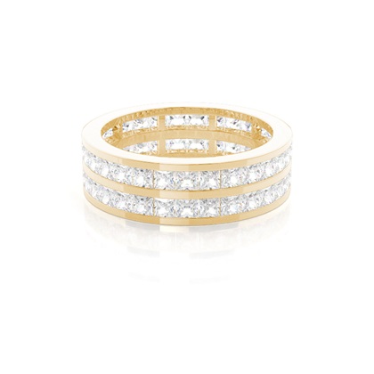 Princess Yellow Gold Eternity Diamond Rings