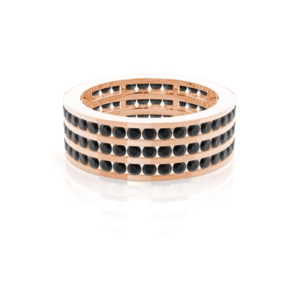 Channel Setting Full Eternity Black Diamond Ring