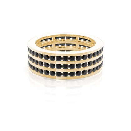Channel Setting Full Eternity Black Diamond Ring