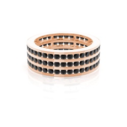 Channel Setting Full Eternity Black Diamond Ring