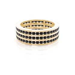 Channel Setting Full Eternity Black Diamond Ring