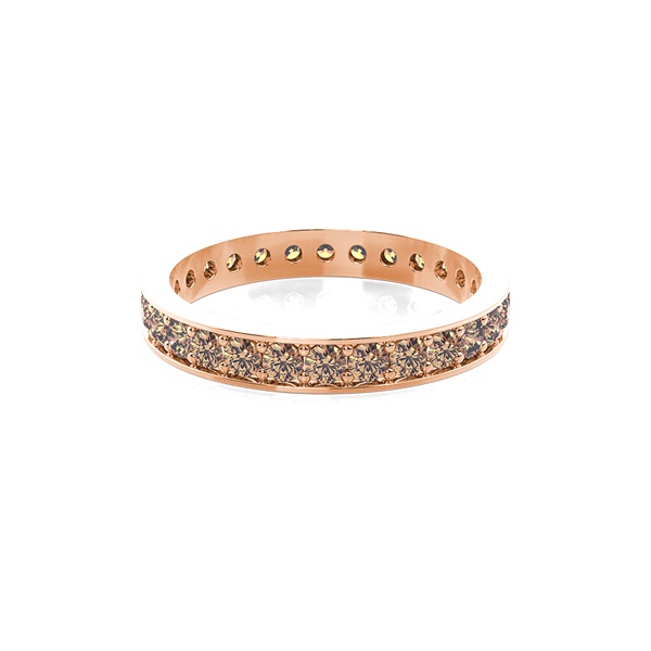 Pave Setting Full Eternity Champagne Diamond Ring