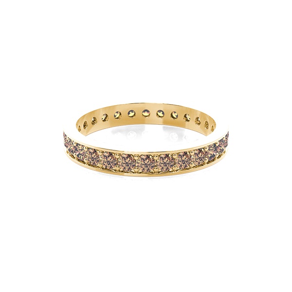 Pave Setting Full Eternity Champagne Diamond Ring