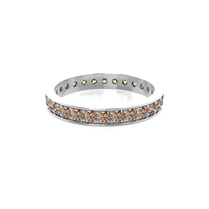 Pave Setting Full Eternity Champagne Diamond Ring