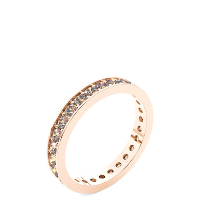 Round Rose Gold Champagne Diamond Rings