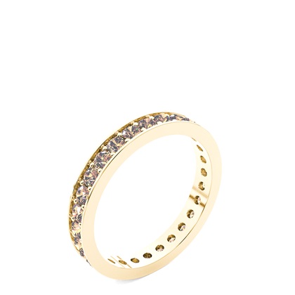 Round Yellow Gold Champagne Diamond Rings